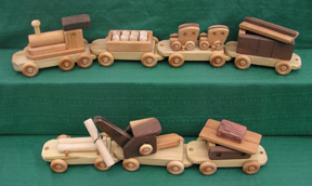 Handmade Wood Toy Jumbo Train D and ME Toys